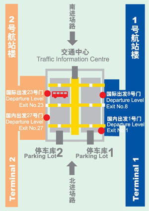 Shanghai Pudong Airport Terminal Shuttle Bus Diagram